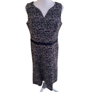 Gregory Black/Grey Abstract Stretch Sleeveless Sheath Dress 44(12)